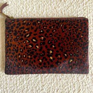 Madewell clutch leopard calf hair